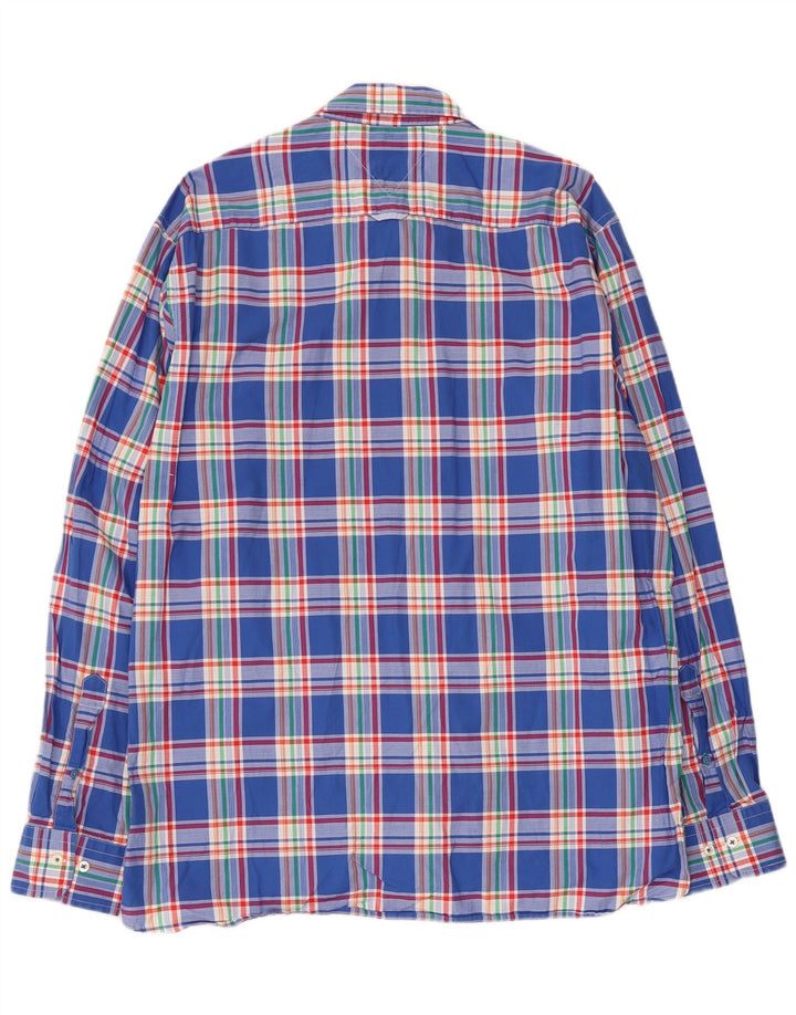 Мужская рубашка на заказ Tommy Hilfiger XL, синяя клетка в клетку, хлопок