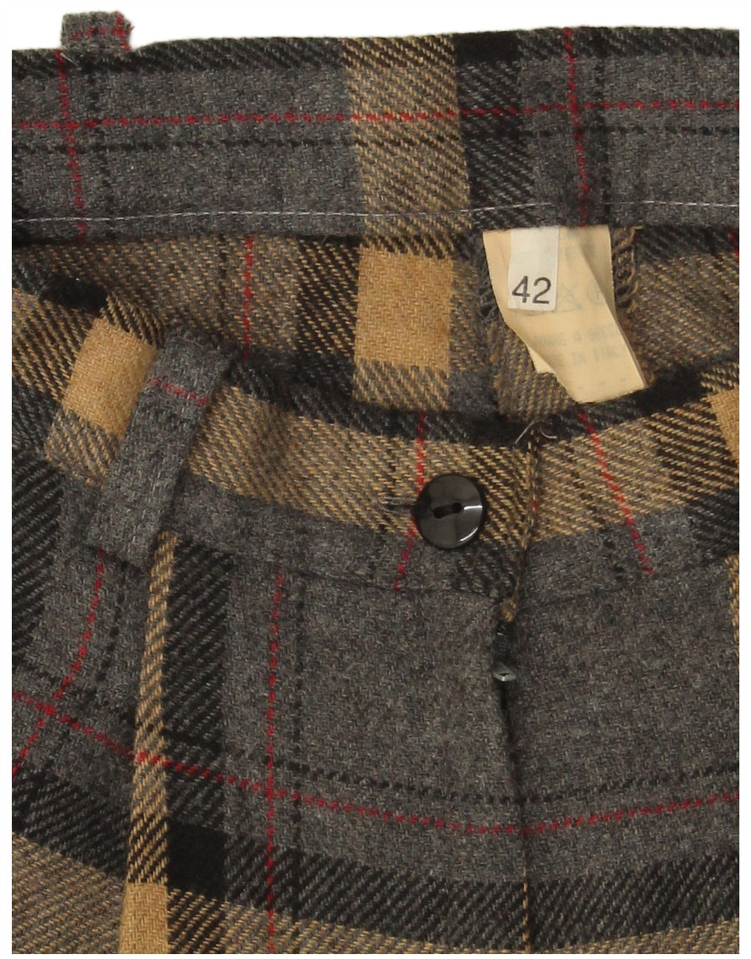 Женские широкие шорты чинос VINTAGE IT 42 Medium W28 Серые в клетку