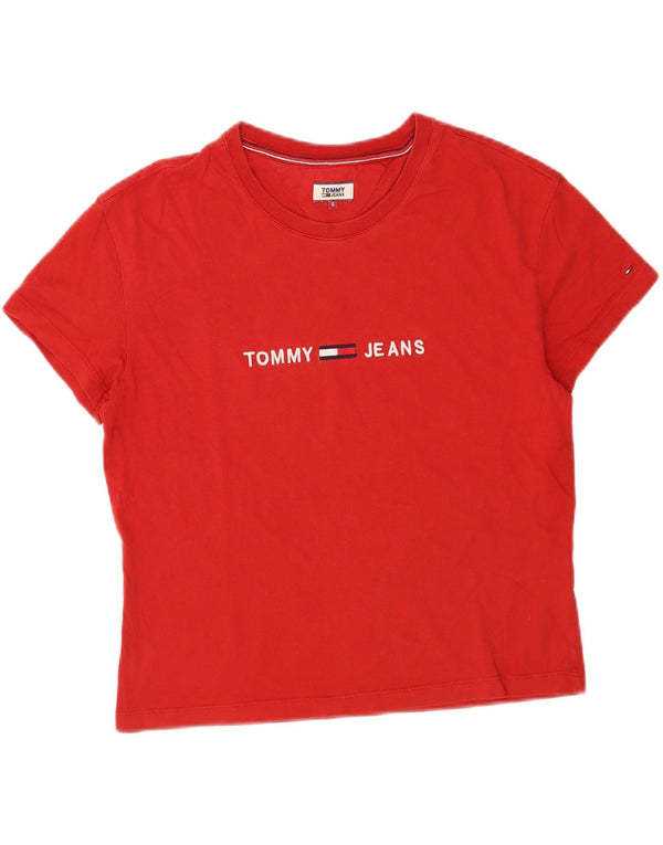 TOMMY HILFIGER Женская футболка оверсайз с рисунком Top UK 10, маленький красный