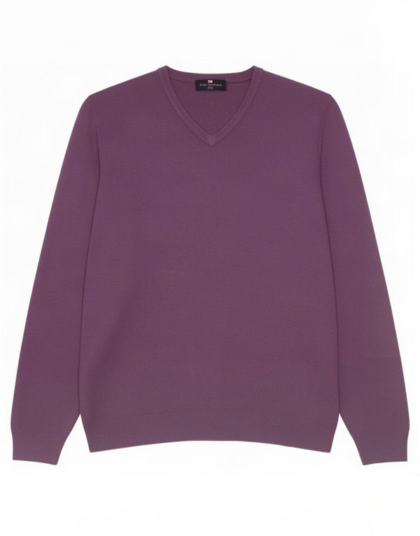 Мужской джемпер с v-образным вырезом Marks & Spencer Blue Harbour, большой фиолетовый