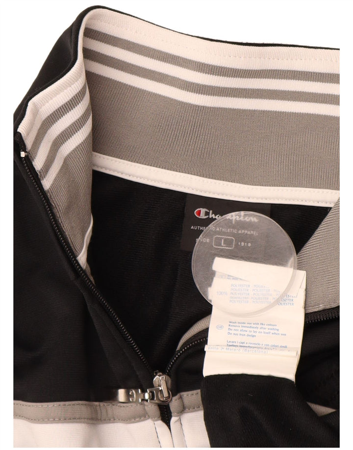 Мужской спортивный костюм CHAMPION, верхняя куртка, большой черный полиэстер с цветными блоками