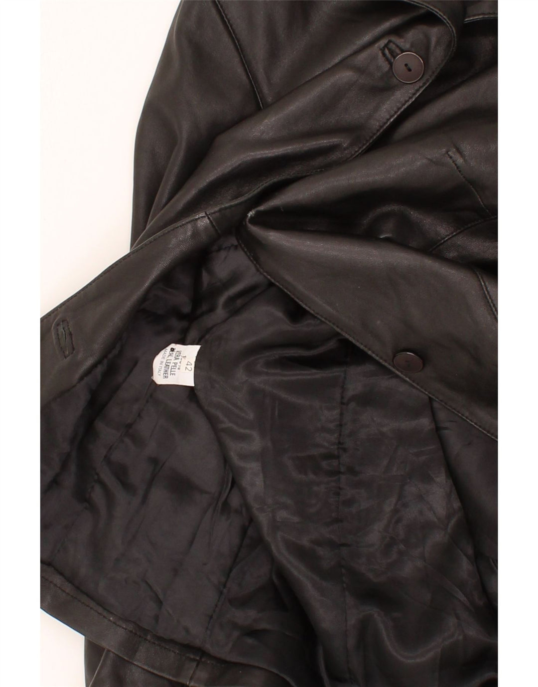 VINTAGE Womens Leather Jacket IT 42 Medium Black Leather Vintage Vintage and Second-Hand Vintage from Messina Hembry 
