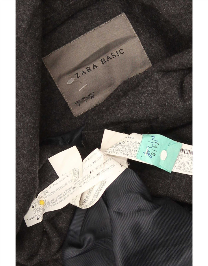 Женское пальто с капюшоном Zara UK 10, маленькое, черное, шерстяное