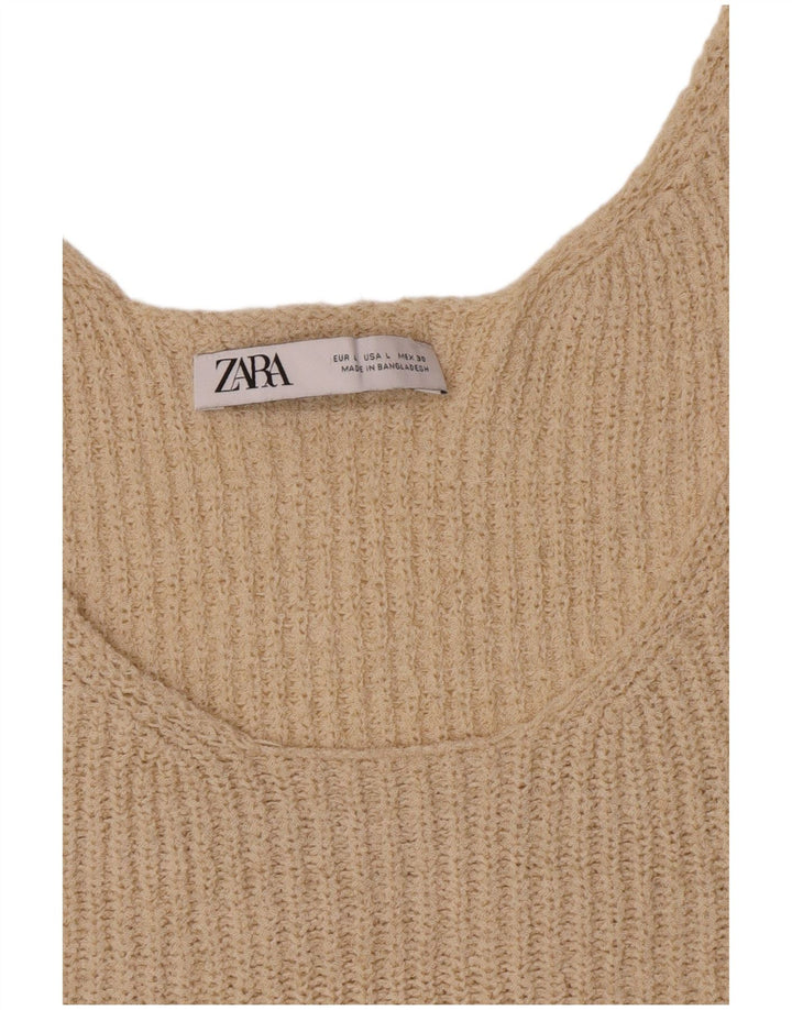 Женский жилет Zara UK 14, большой, бежевый