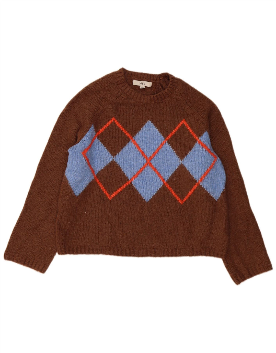 Женский джемпер с круглым вырезом Marks & Spencer UK 14, средний коричневый