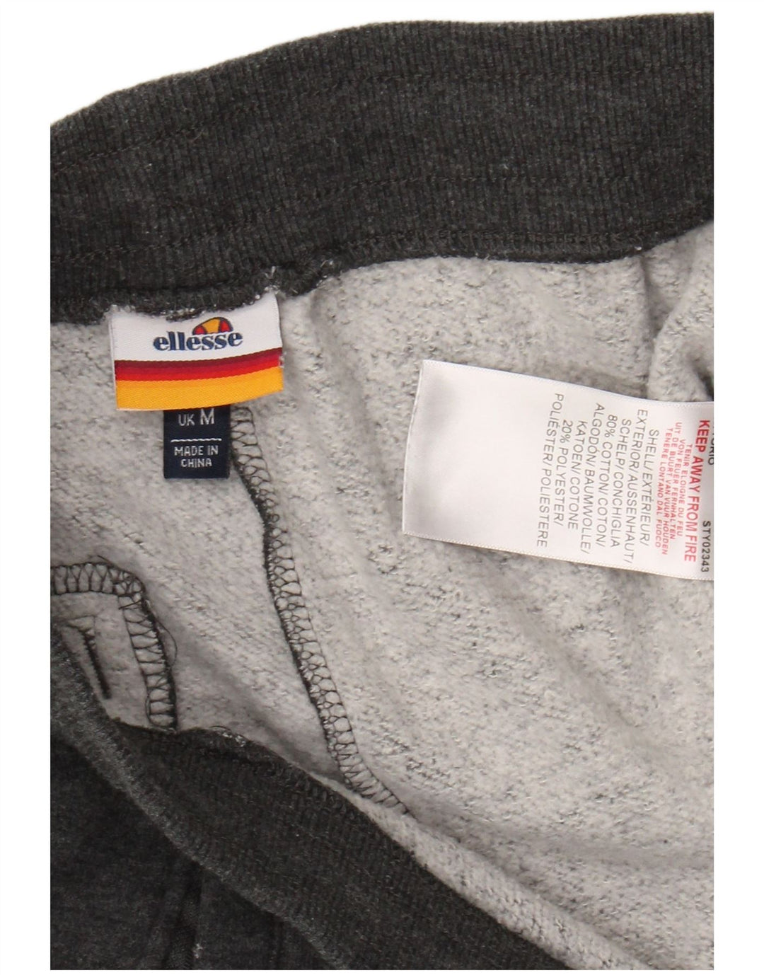 ELLESSE Мужские спортивные брюки джоггеры среднего серого цвета, хлопок