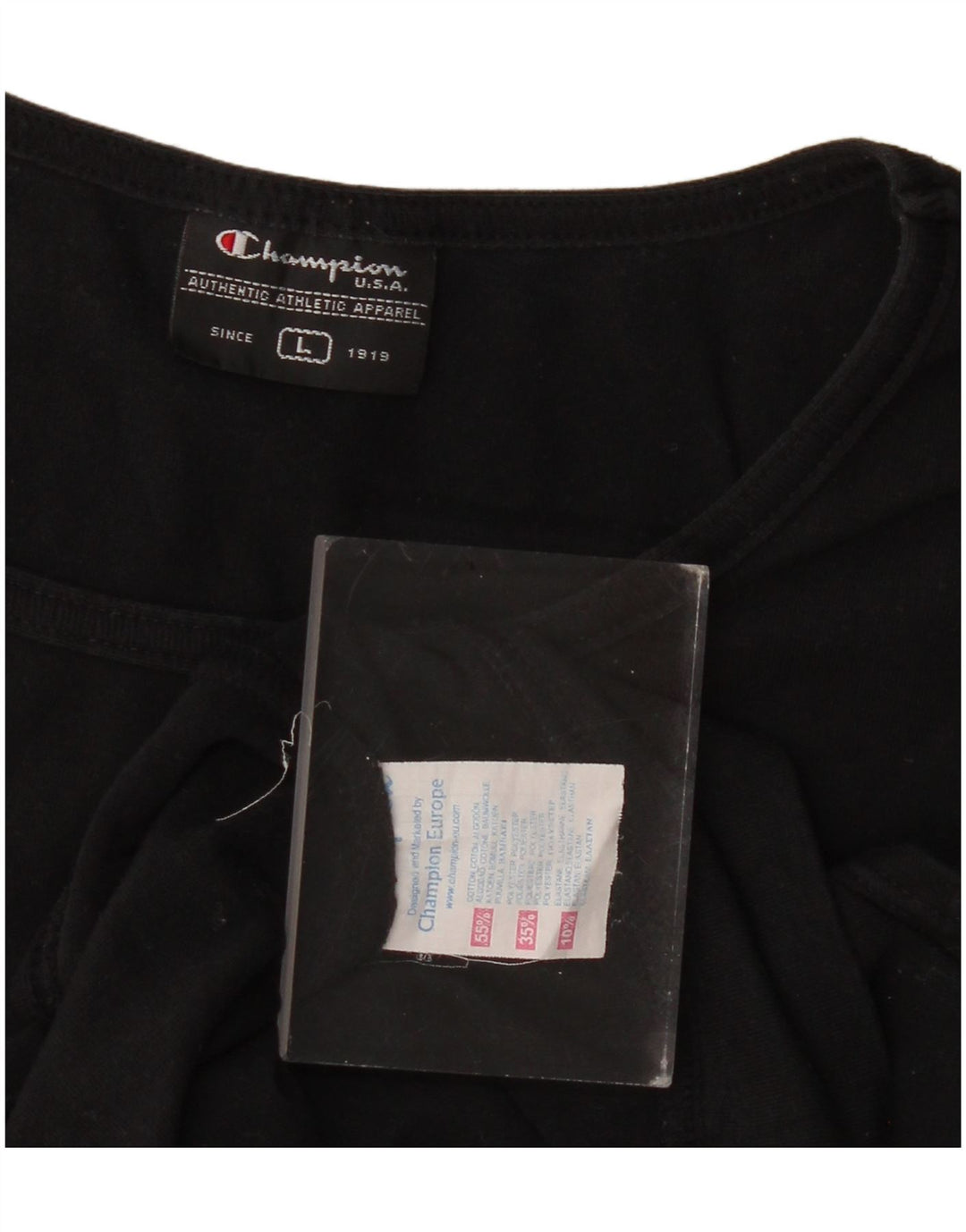 Женская тонкая футболка Champion UK 16, большой черный хлопок