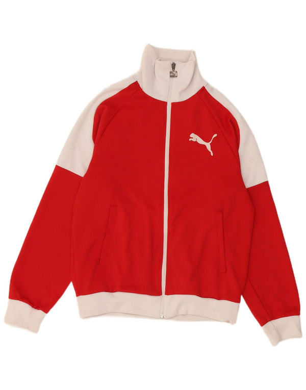Спортивный костюм Puma для девочек с графическим рисунком, верхняя куртка 15–16 лет, красный цвет с блоками