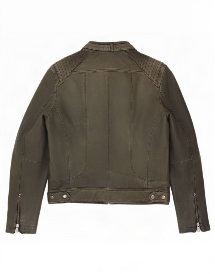 Женская кожаная куртка MINT VELVET UK 12 средний зеленый