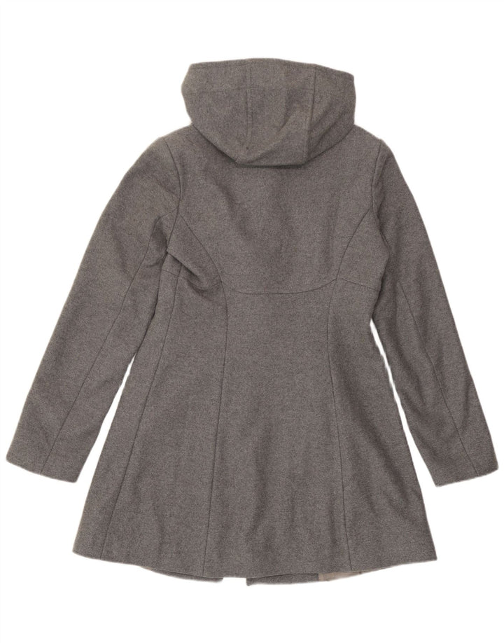 Женский дафлкот с капюшоном Benetton IT 40, маленький, серый, шерсть