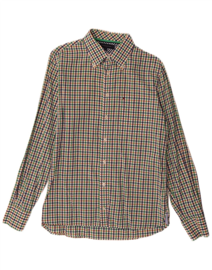 Мужская рубашка Tommy Hilfiger, маленькая разноцветная хлопковая клетка