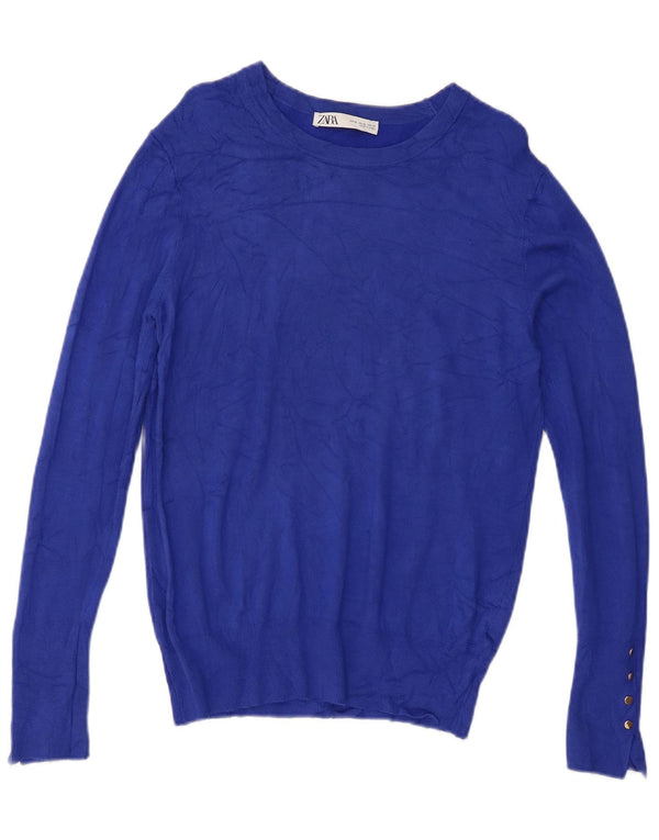 Женский свитер с вырезом «лодочка» Zara UK 18 XL, синий