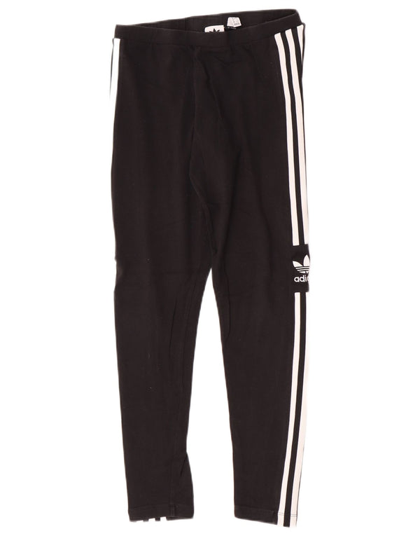 Женские леггинсы Adidas с рисунком UK 12, средний черный хлопок, черный