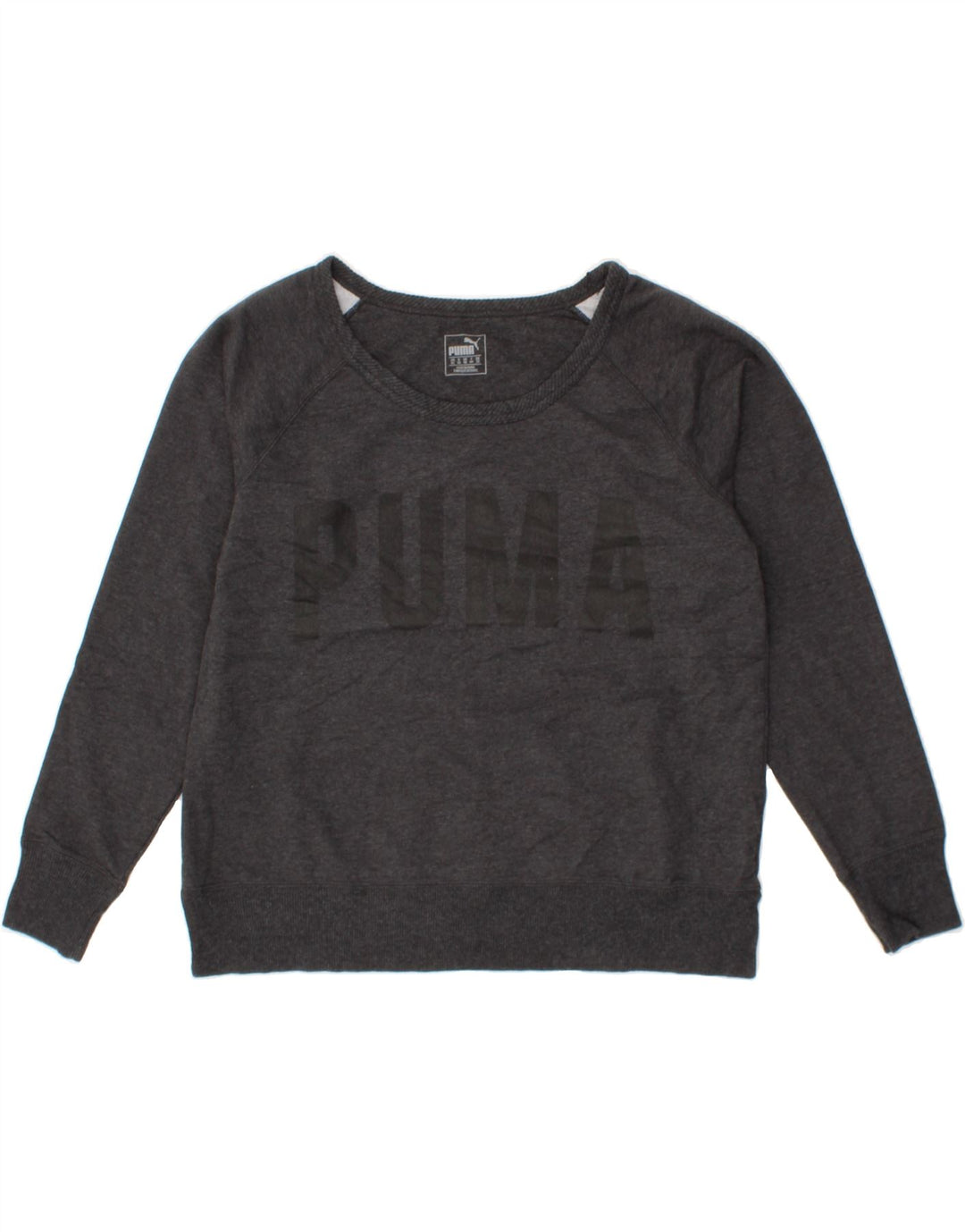 PUMA Womens Graphic Sweatshirt Jumper UK 16 Large  Grey Cotton Vintage Puma and Second-Hand Puma from Messina Hembry 