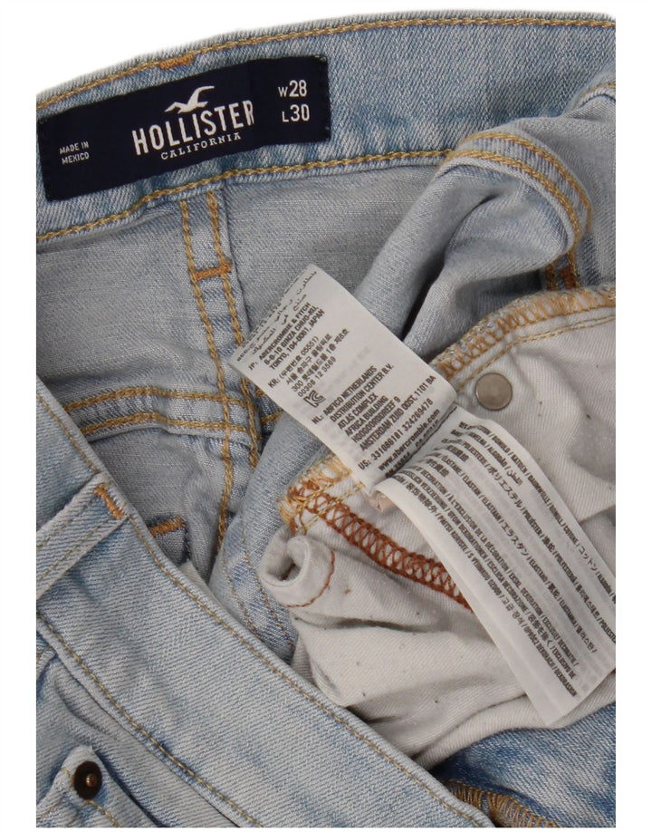 HOLLISTER Женские потертые суперскинни джинсы W28 L30 синие, хлопок