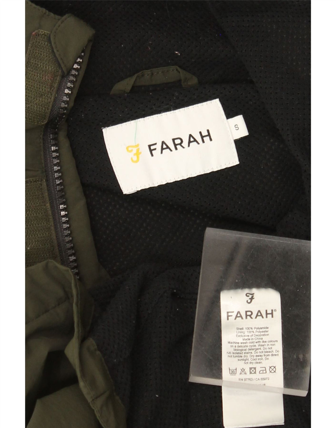Мужская куртка-дождевик с капюшоном Farah UK 36, маленький зеленый полиамид