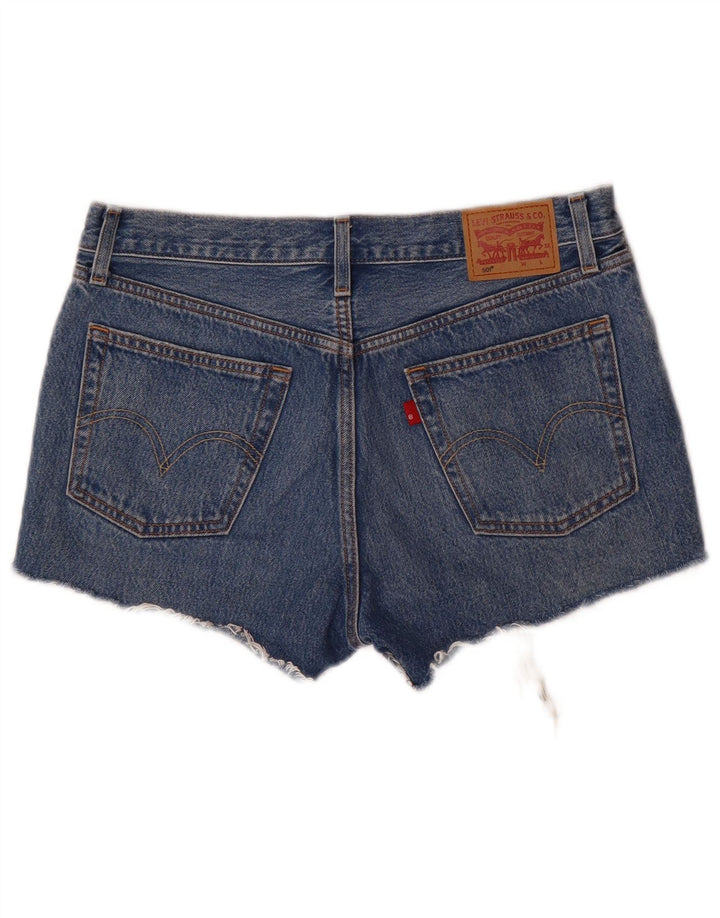 LEVI'S Womens 501 Distressed Denim Shorts W29 Medium  Blue Cotton