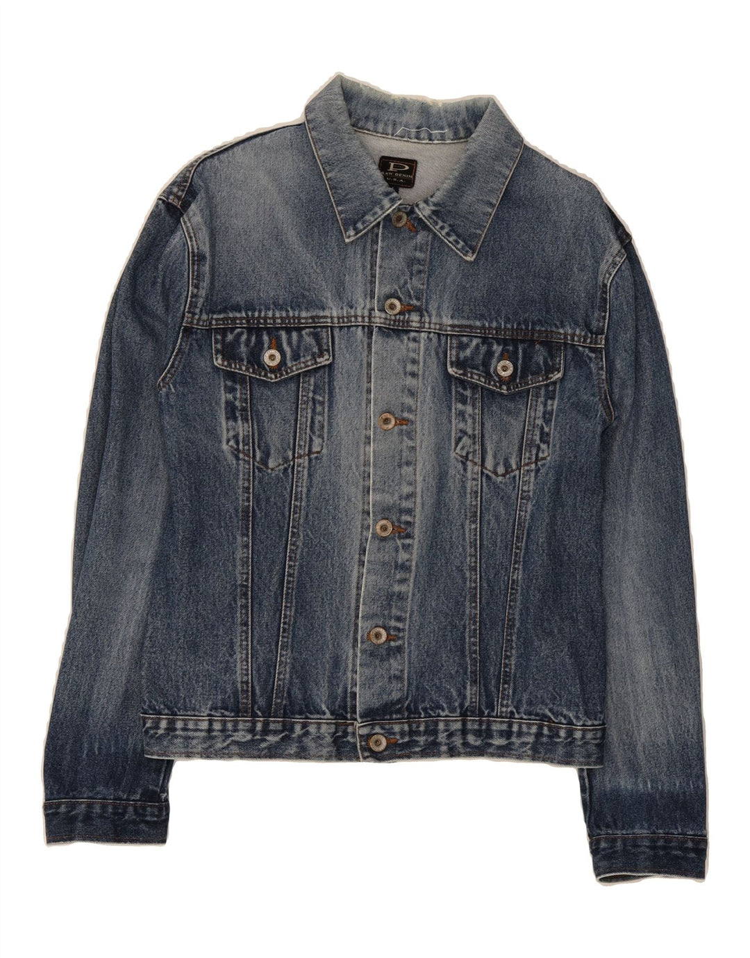 VINTAGE Womens Denim Jacket UK 16 Large Blue Cotton Vintage Vintage and Second-Hand Vintage from Messina Hembry 