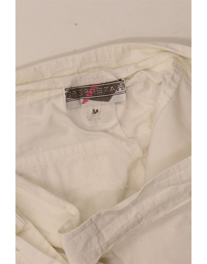 SPORT STAFF Womens High Waist Cargo Shorts Medium W26 White