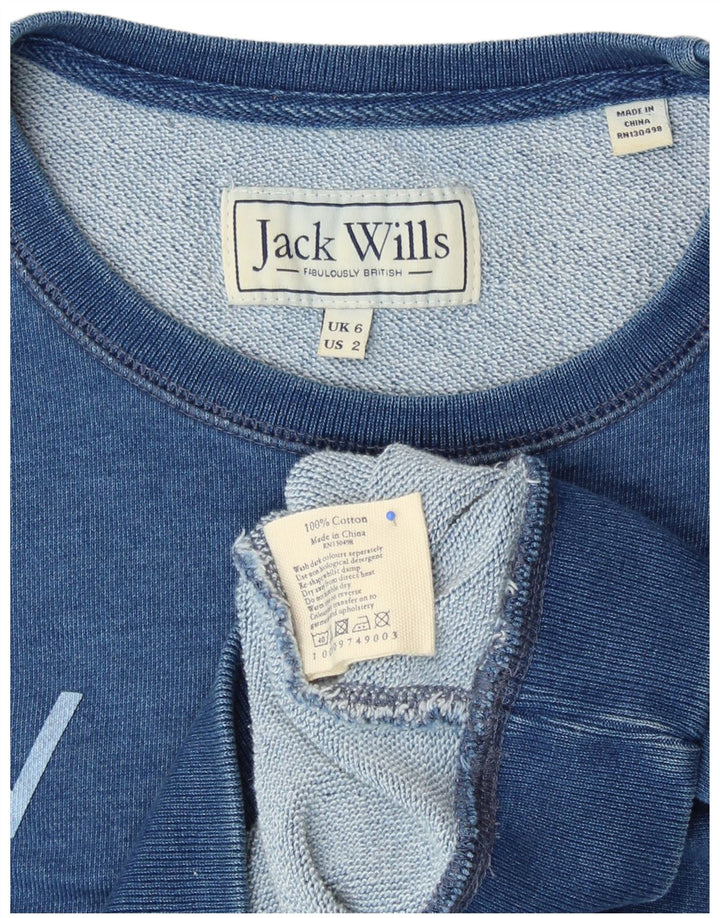 Женский свитер с рисунком JACK WILLS UK 6 XS, синий хлопок