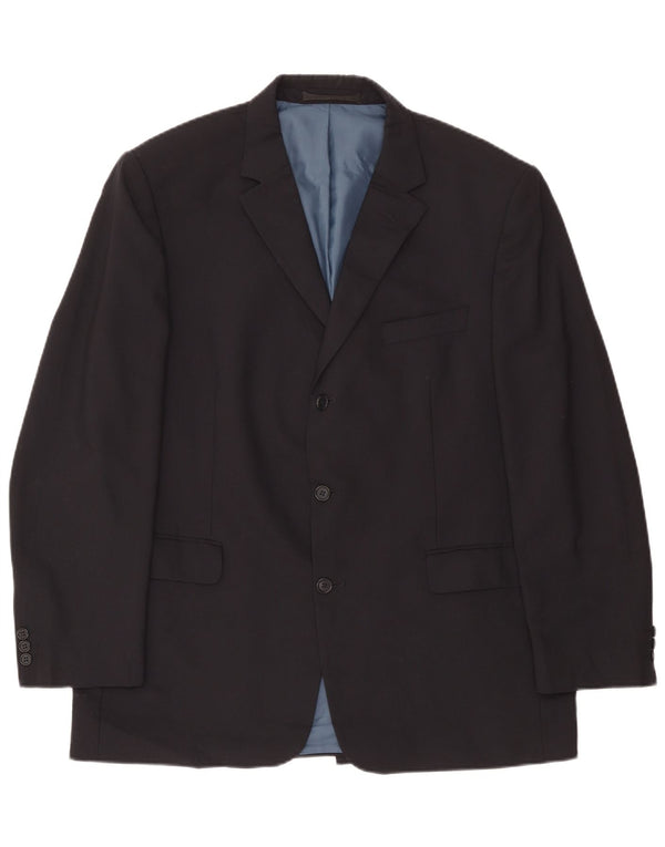 Мужской пиджак с 3 пуговицами Marks & Spencer UK 44 XL темно-синий полиэстер