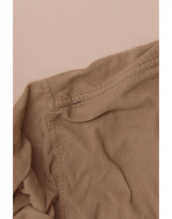 COTTON CLUB Мужская вельветовая рубашка большого размера из хлопка бежевого цвета