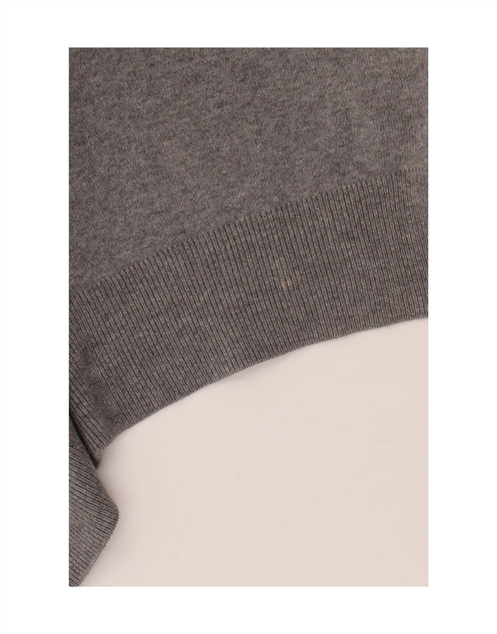 POLO RALPH LAUREN Мужской джемпер с v-образным вырезом, средний серый хлопковый свитер