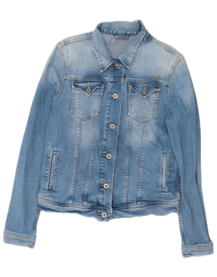 Женская джинсовая куртка PEPE Jeans UK 14, большая синяя хлопковая ткань