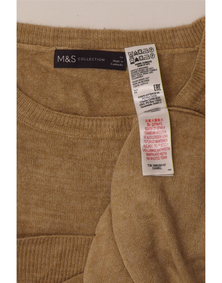 Женский свитер MARKS & SPENCER UK 14, средний, бежевый, акрил