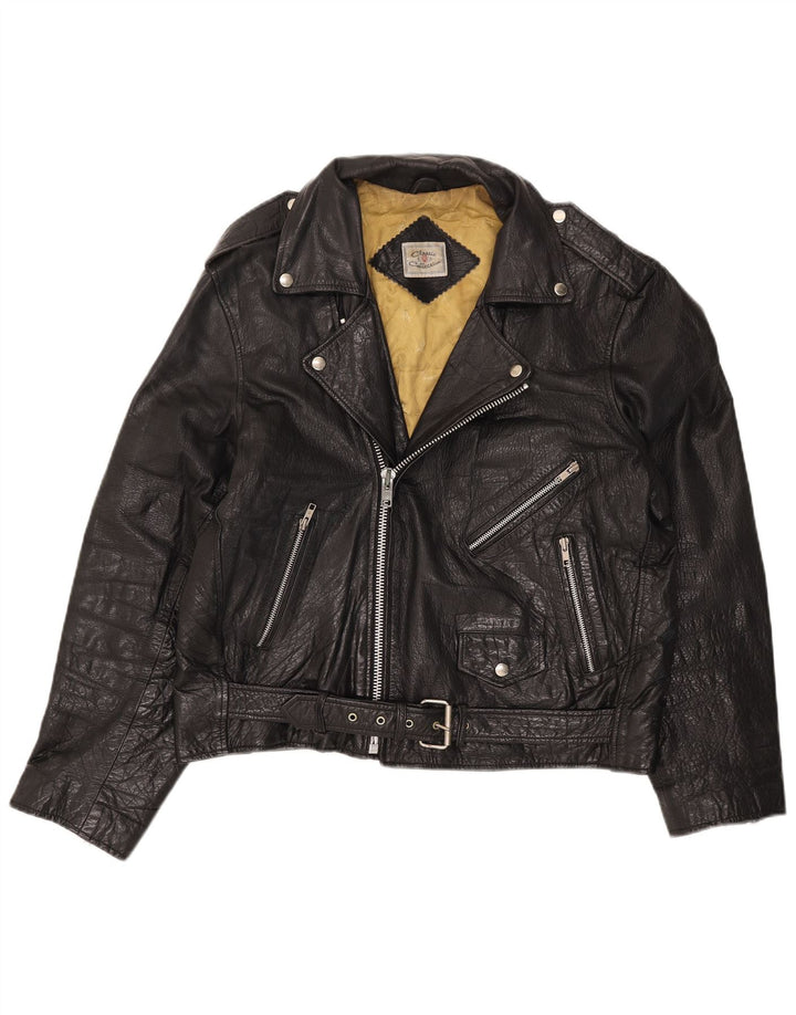 Мужская кожаная косуха CLASSIC UK 42 XL, черная