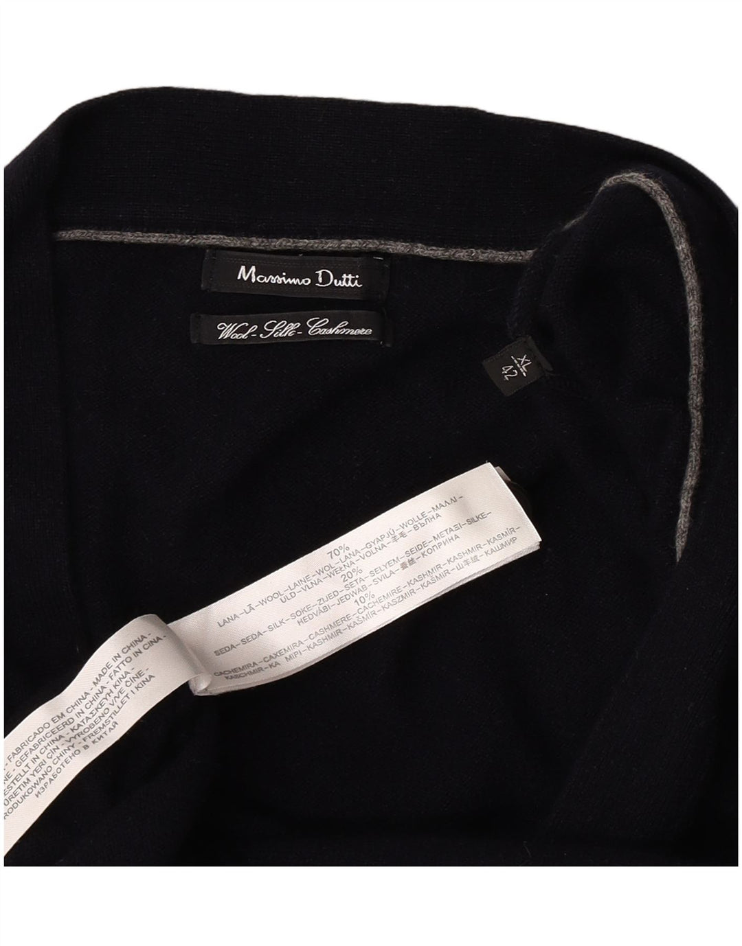 Мужской кардиган-свитер Massimo Dutti XL темно-синий из шерсти