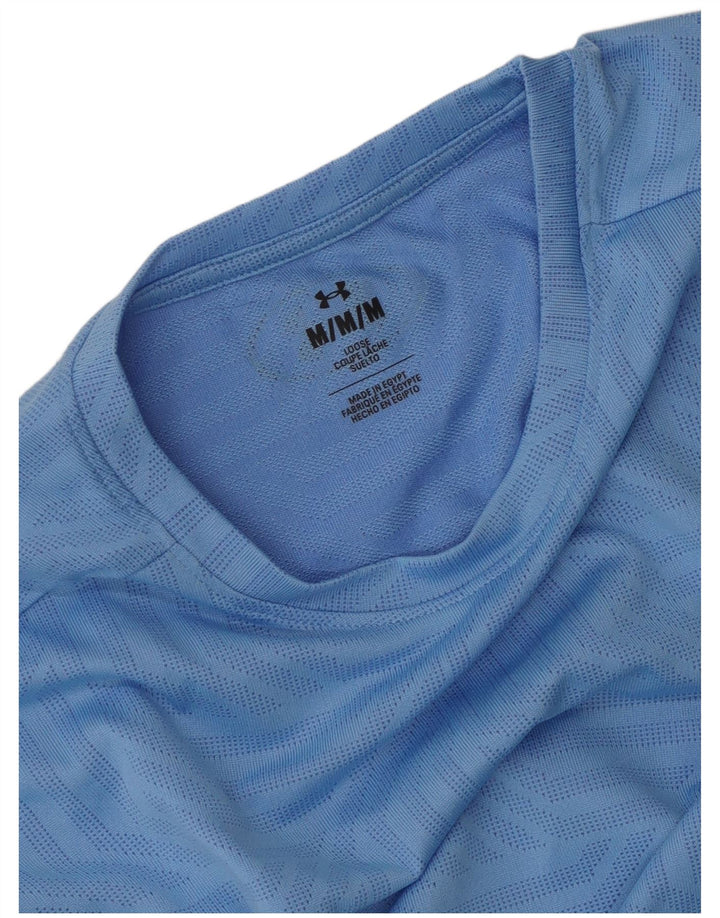 Мужская футболка Under Armour Top среднего синего цвета с геометрическим рисунком