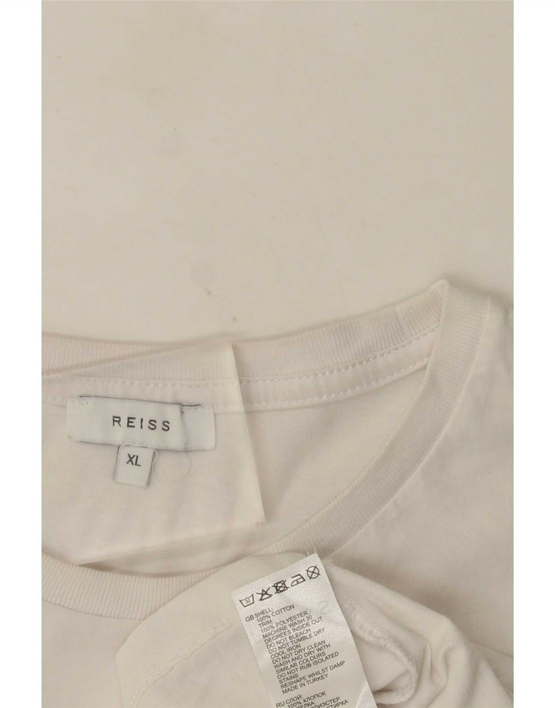 Мужская футболка Reiss Top XL, белый хлопок