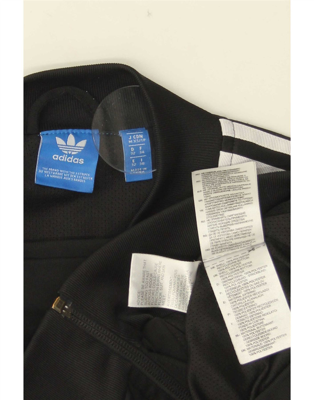 Adidas Женский спортивный костюм с графическим рисунком UK 6 XS Черный полиэстер