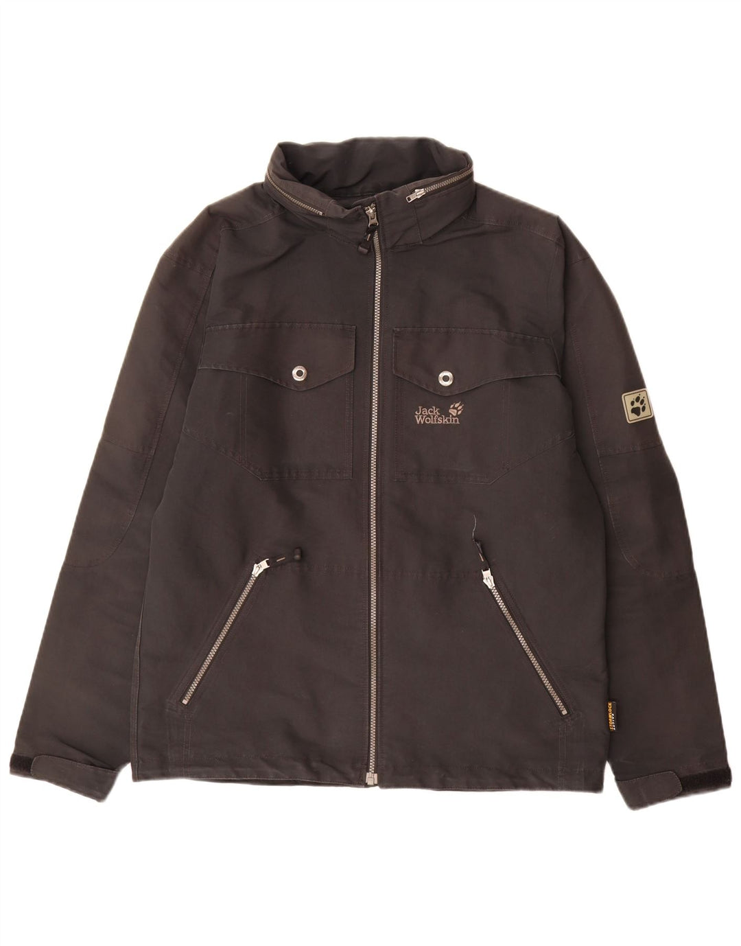 Мужская дождевик с капюшоном Jack Wolfskin UK 36/38, средний черный полиэстер