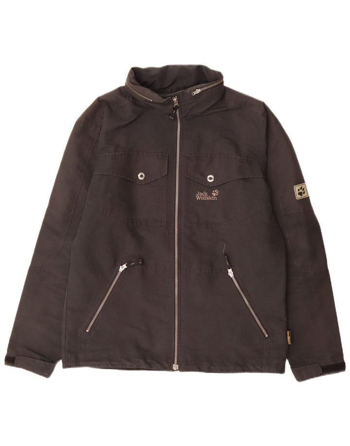 Мужская дождевик с капюшоном Jack Wolfskin UK 36/38, средний черный полиэстер