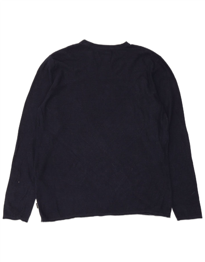 Мужской топ Jack & Jones с длинным рукавом, большой размер, темно-синий, хлопок