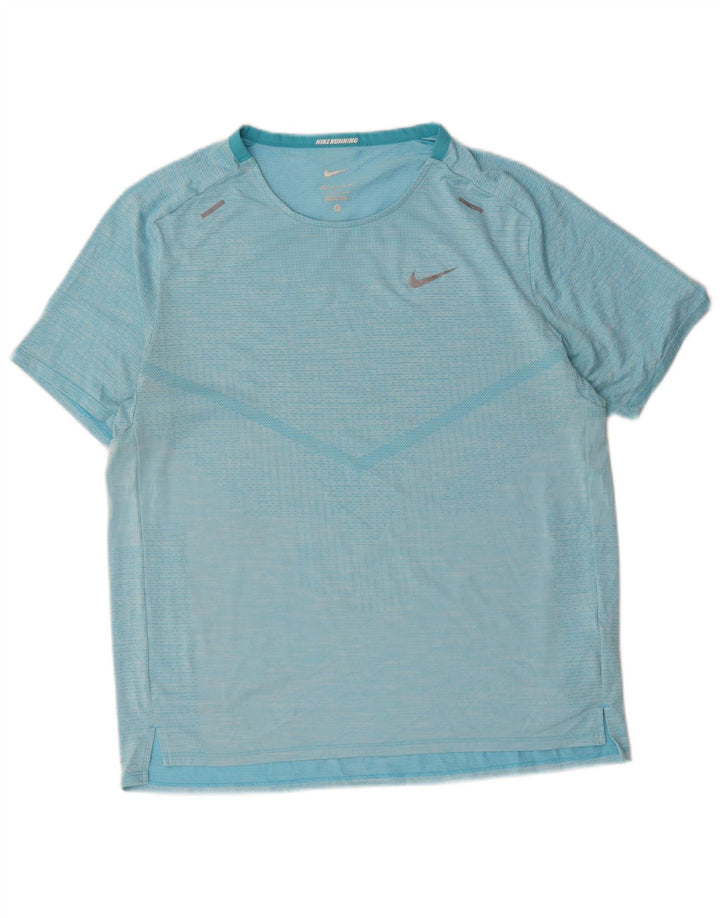 Мужская футболка Nike Dri Fit из полиэстера с большой синей полоской