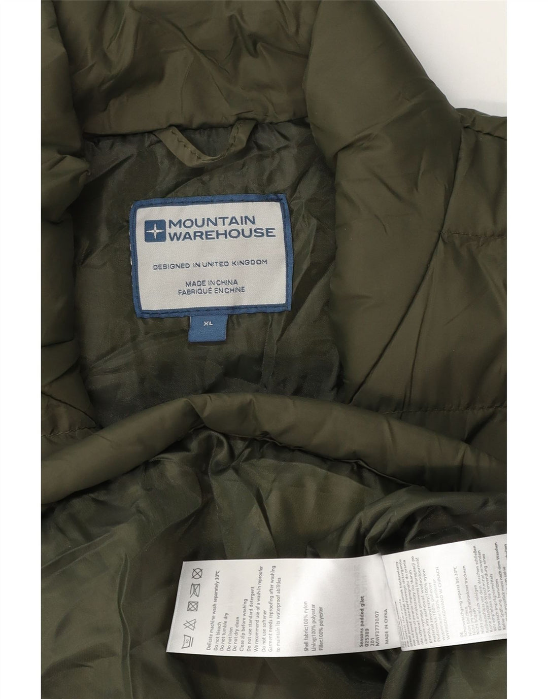 MOUNTAIN WAREHOUSE Мужской утепленный жилет UK 42 XL, нейлон цвета хаки