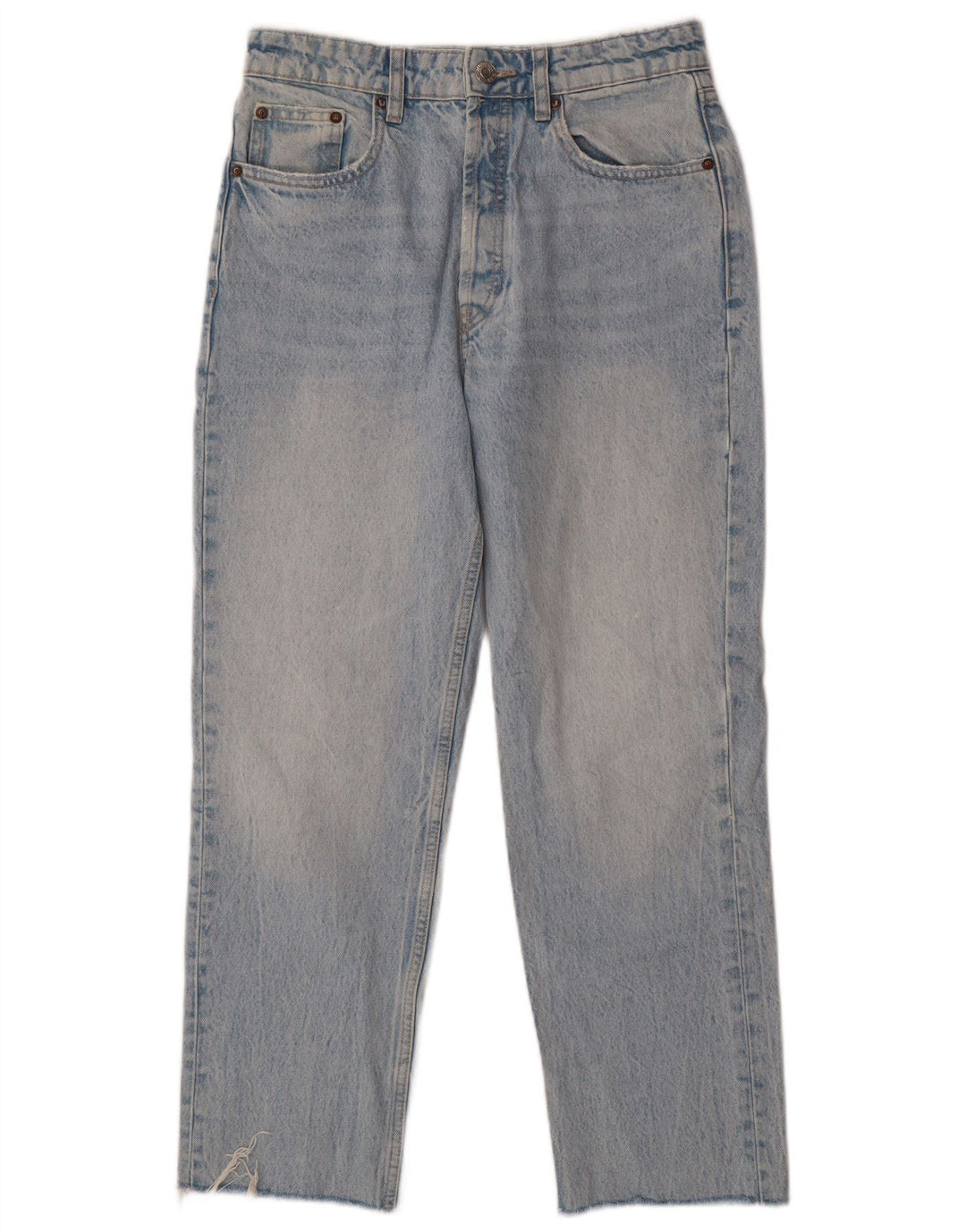 Женские укороченные джинсы ZARA EU 38, маленькие W28 L25, синие, хлопок