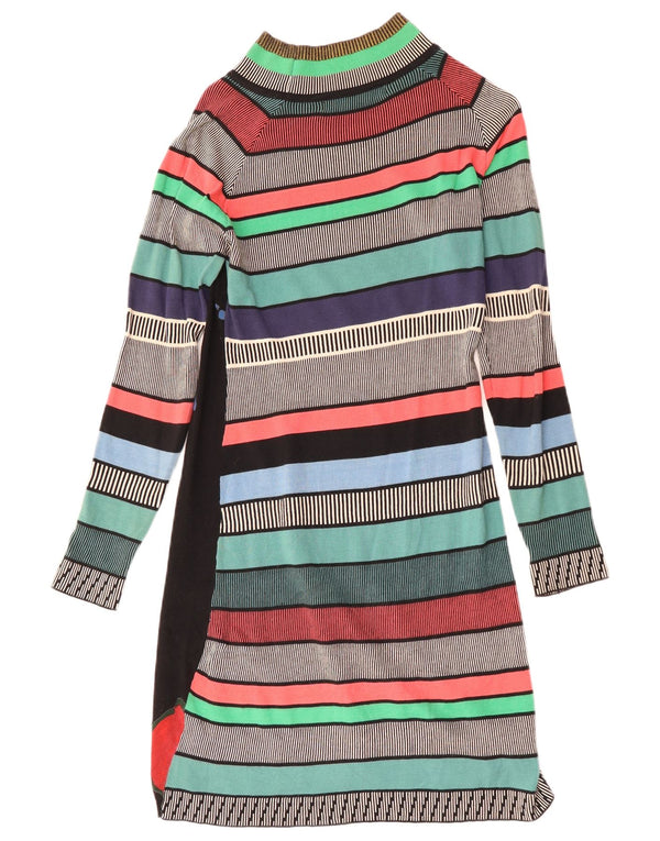 DESIGUAL Женское платье-джемпер с длинными рукавами UK 12, средний разноцветный цветочный принт