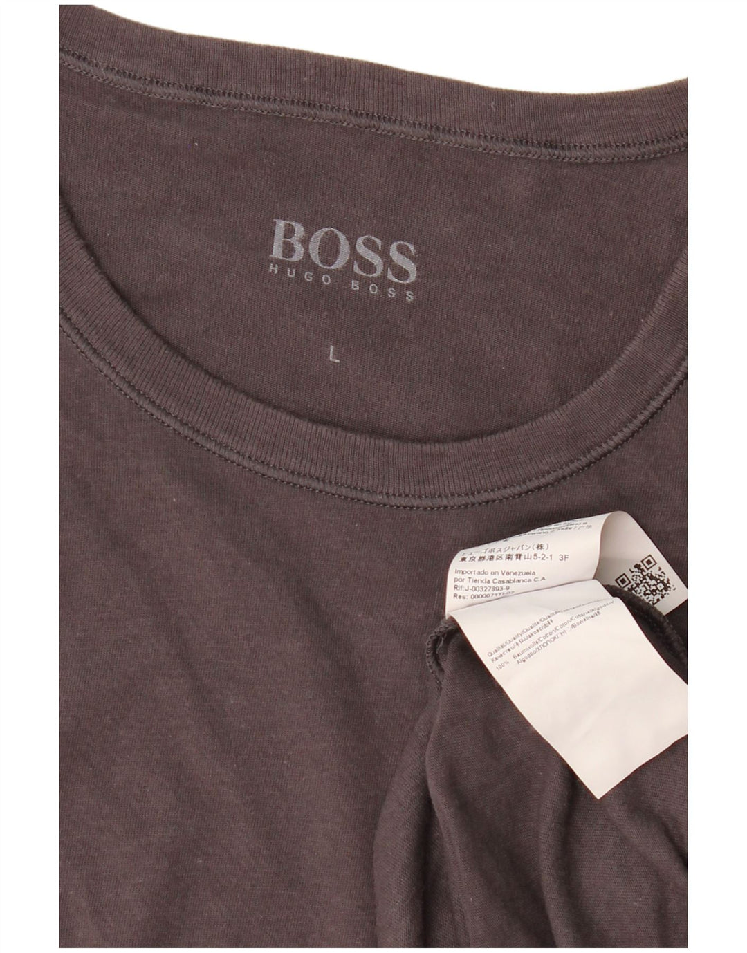 Мужская футболка HUGO BOSS, большой серый хлопок