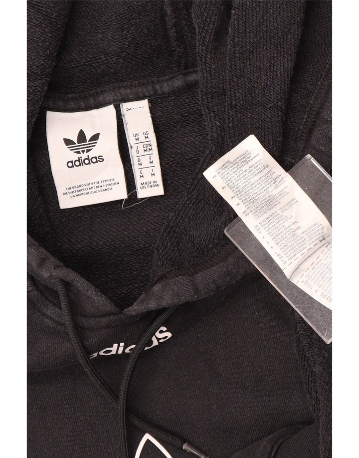 Мужской джемпер с капюшоном Adidas с рисунком, средний черный, хлопок