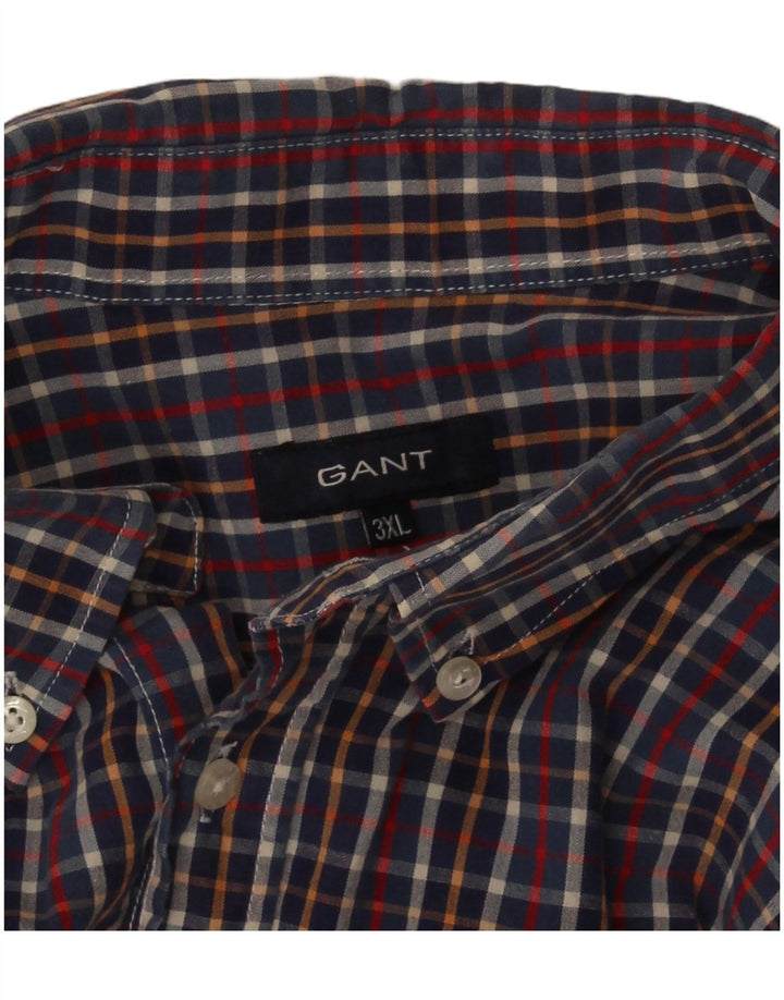 Мужская рубашка стандартного кроя с коротким рукавом Gant 3XL синяя клетка
