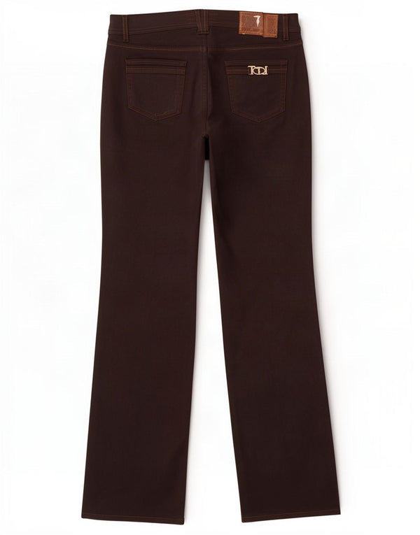 Trussardi Женские повседневные брюки Bootcut W31 L32 Коричневый хлопок