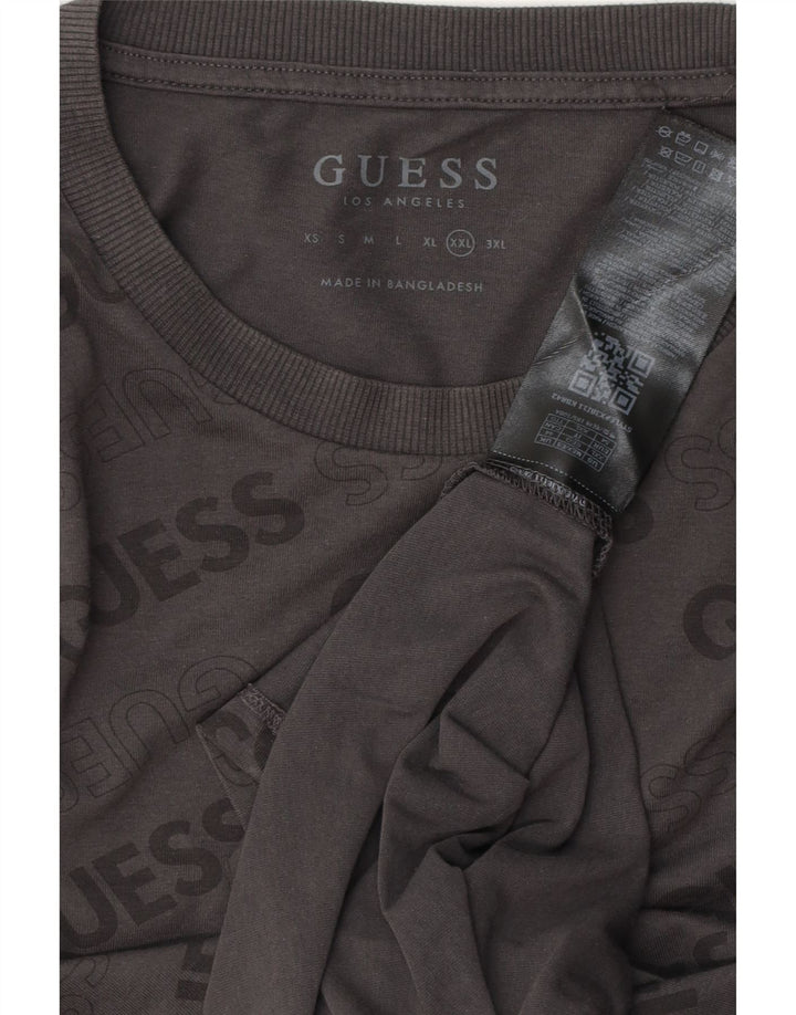 Мужская футболка Guess с рисунком 2XL, серая, хлопок