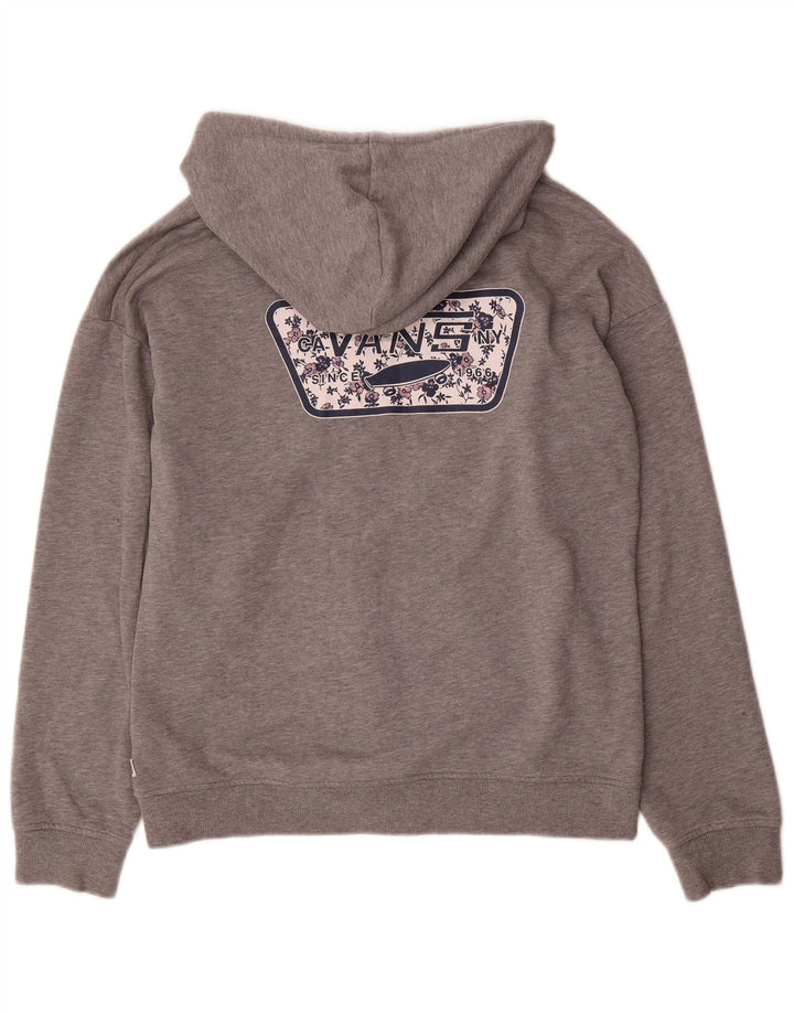 Мужской свитер с капюшоном и молнией с графическим рисунком Vans среднего серого цвета