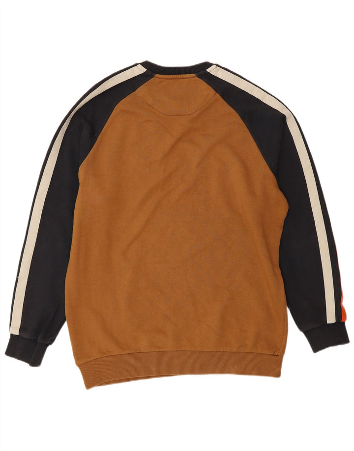 Мужской свитер Lyle & Scott, джемпер среднего коричневого цвета, хлопок с цветными блоками