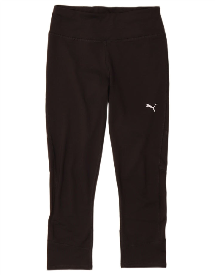 Женские леггинсы-капри Puma UK 8, маленькие черные из полиэстера
