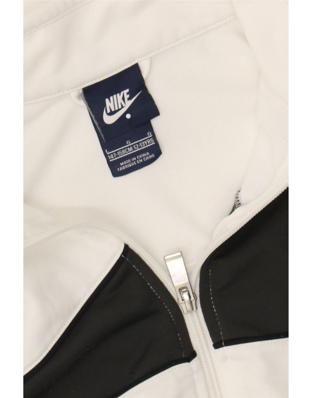 NIKE Boys Tracksuit Top Jacket 12-13 Years Large White Colourblock Vintage Nike and Second-Hand Nike from Messina Hembry 